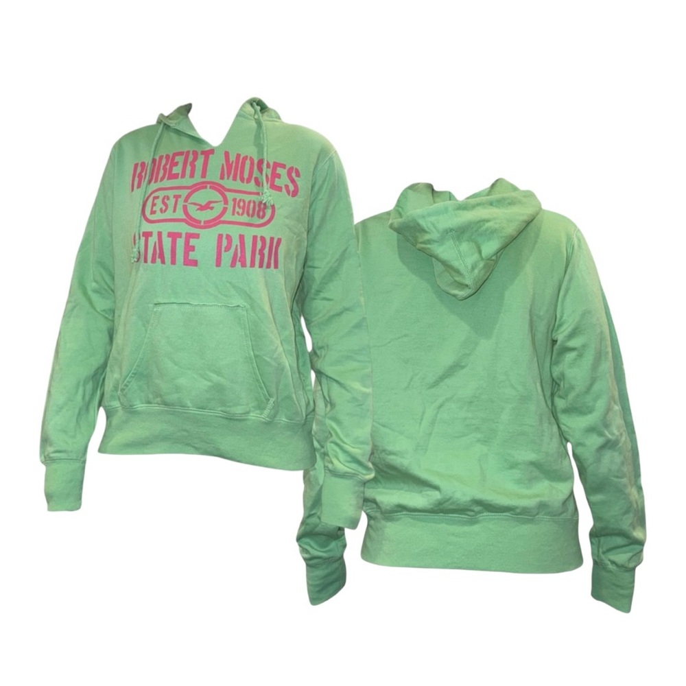 MV Sport Mint Green Hoodie with Pink Graphic